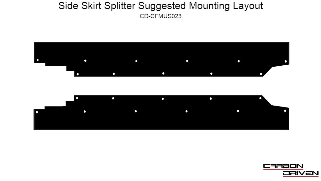 2003-2004 Mustang Terminator Carbon Fiber Side Skirt Splitters - Image 3